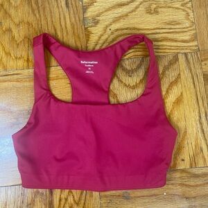 Reformation Burgundy Sports Bra